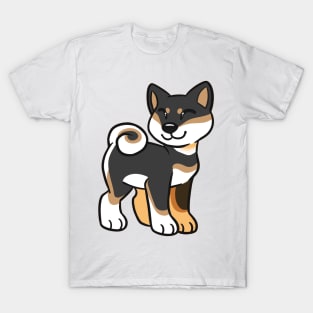 Happy Shiba Inu - Black and Tan T-Shirt